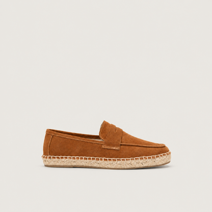 Suede Loafers with Jute Sole