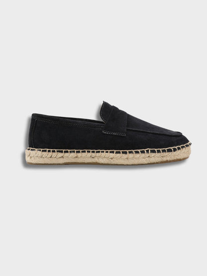 Suede Loafers with Jute Sole