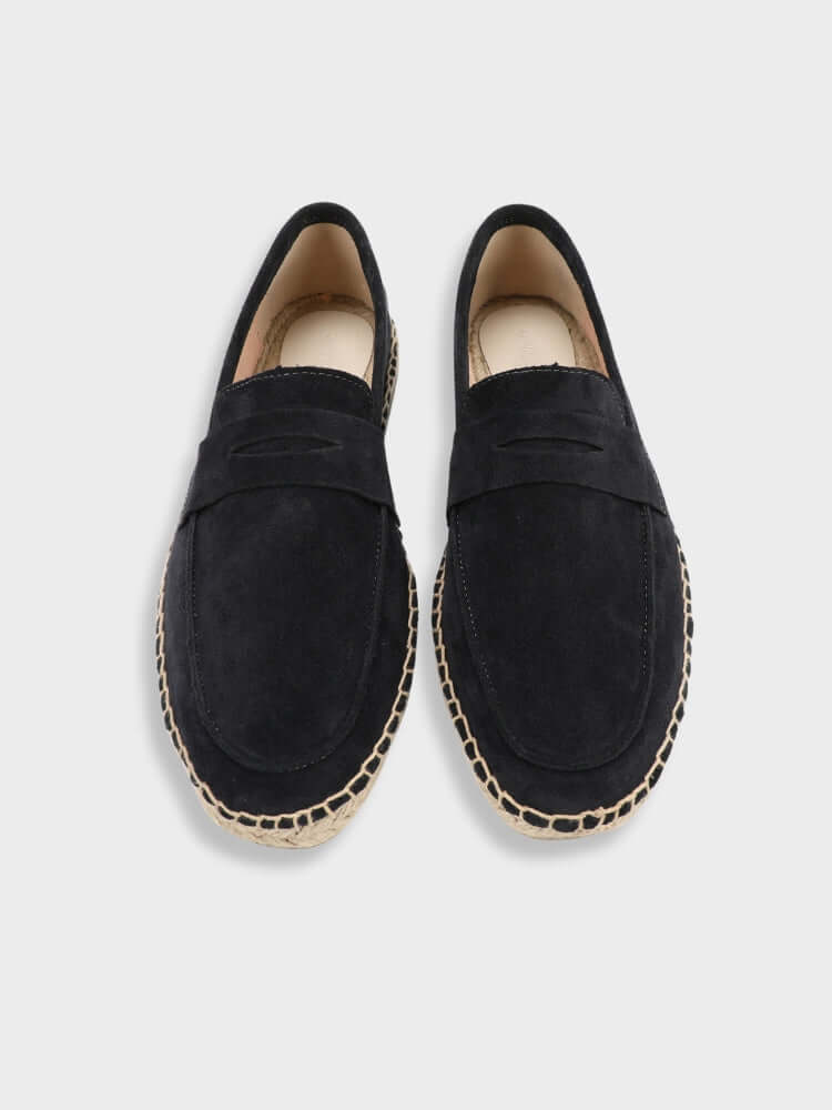 Suede Loafers with Jute Sole