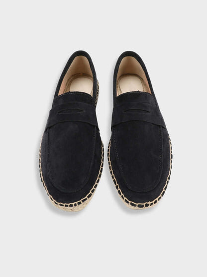 Suede Loafers with Jute Sole