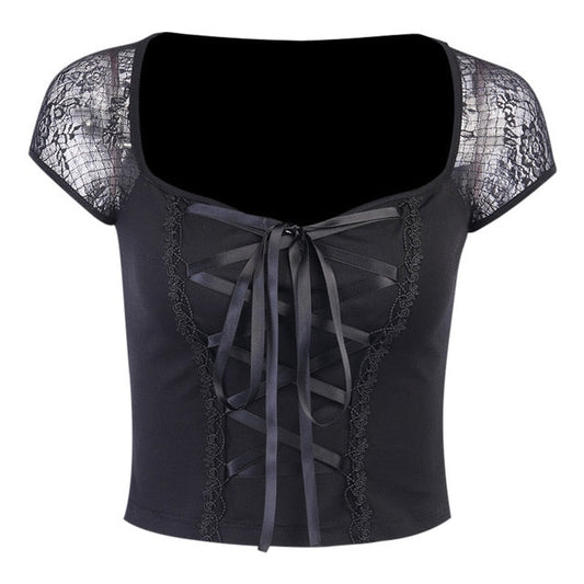 MELISSA | BLUSA DE ENCAJE CON LAZO