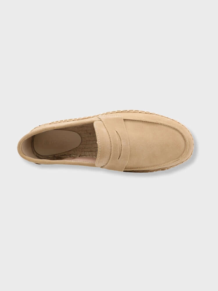 Suede Loafers with Jute Sole