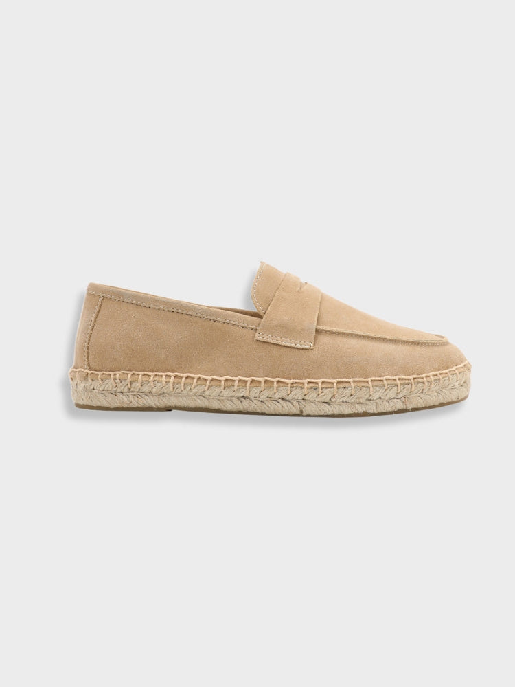 Suede Loafers with Jute Sole
